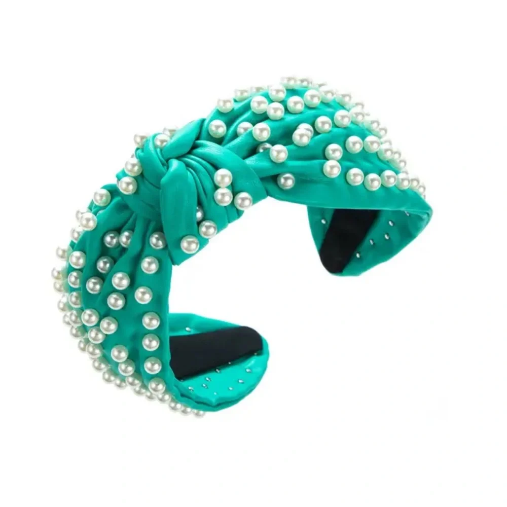 💖 3/$30 💖 Blue Green Pearl-Studded Headband